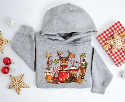 Cozy Cheers: 'Reindeer Holiday Drinks' Hoodie