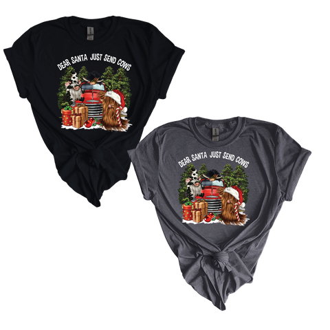 Dear Santa Just Send Cows: Christmas Softstyle Shirt