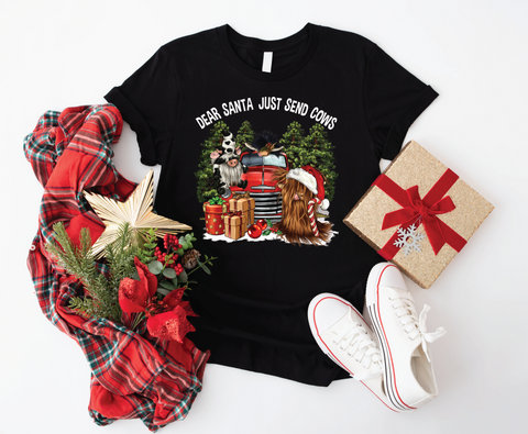 Dear Santa Just Send Cows: Christmas Softstyle Shirt