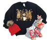 Vintage Snowman & Gilded Trees: Simple Christmas Crewneck