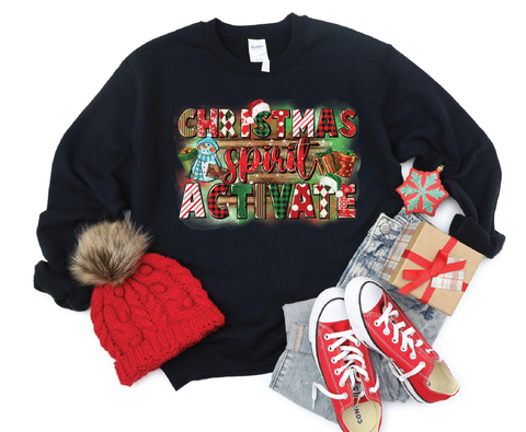 Festive Mom Mode: Christmas Spirit Activate Crewneck