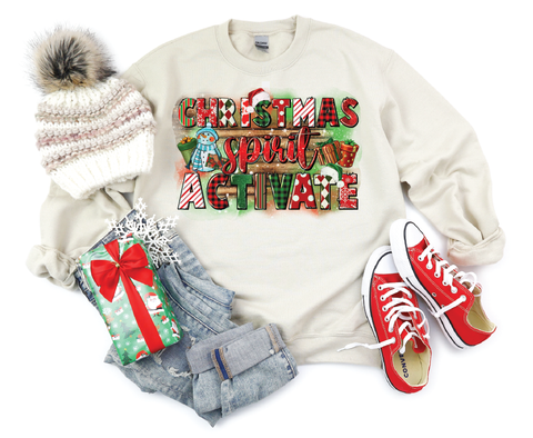 Festive Mom Mode: Christmas Spirit Activate Crewneck