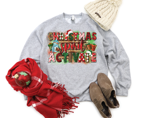 Festive Mom Mode: Christmas Spirit Activate Crewneck