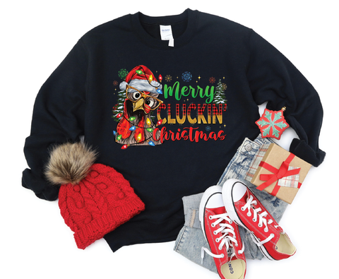 Merry Cluckin' Christmas: Festive Chicken Crewneck