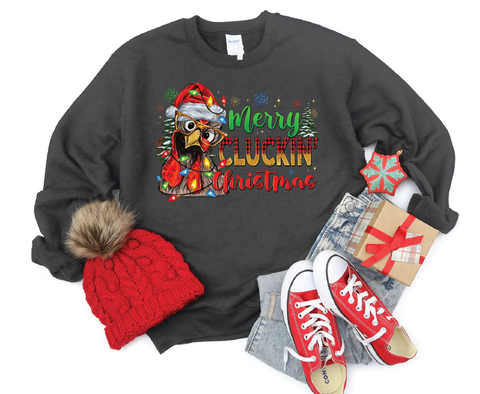 Merry Cluckin' Christmas: Festive Chicken Crewneck