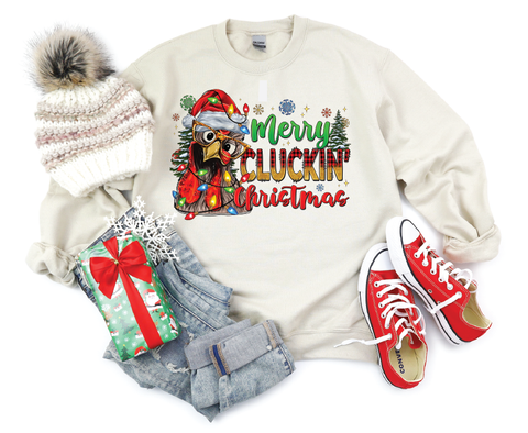 Merry Cluckin' Christmas: Festive Chicken Crewneck