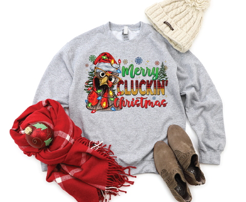 Merry Cluckin' Christmas: Festive Chicken Crewneck