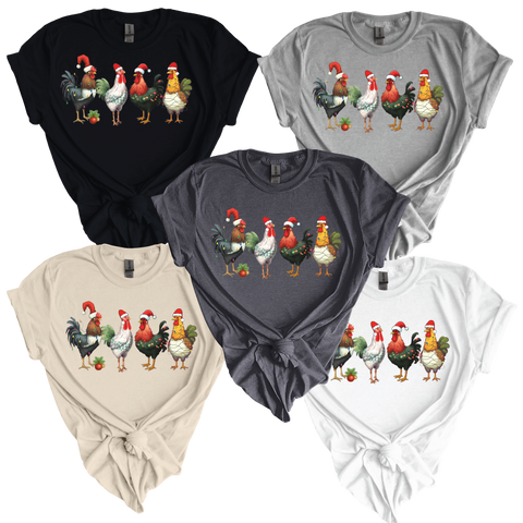 Country Christmas Clucker: Festive Chicken Softstyle Shirt