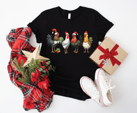 Country Christmas Clucker: Festive Chicken Softstyle Shirt