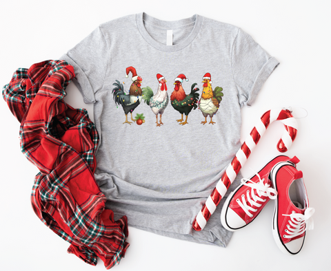 Country Christmas Clucker: Festive Chicken Softstyle Shirt