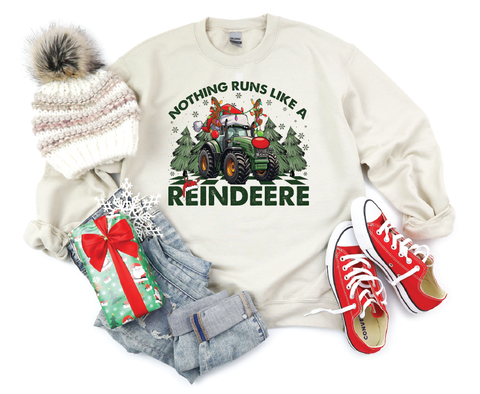 Nothing Runs Like A Reindeer: Tractor Crewneck