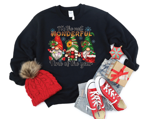 Gnome Wonderland: Festive Cheetah Print Crewneck