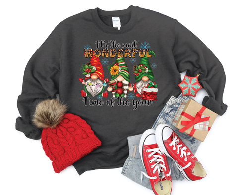 Gnome Wonderland: Festive Cheetah Print Crewneck