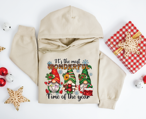 Gnome Wonderland: Festive Cheetah Print Hoodie