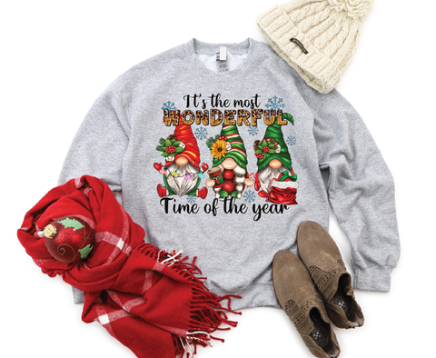 Gnome Wonderland: Festive Cheetah Print Crewneck