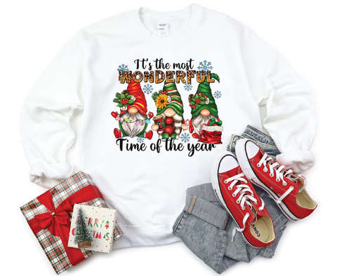 Gnome Wonderland: Festive Cheetah Print Crewneck