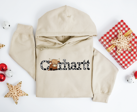 Bovine Bluster: Carhartt Cow Hoodie Black