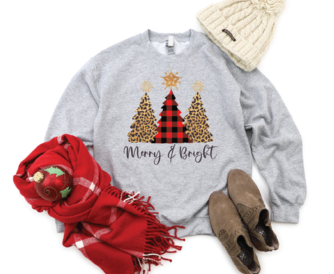 Merry & Bright Evergreen Elegance: Christmas Tree Crewneck