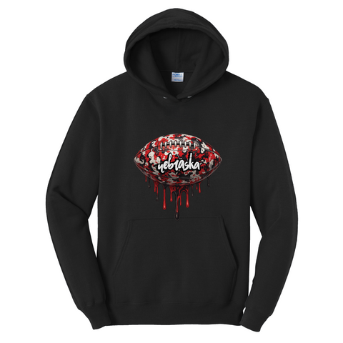 Nebraska Football Hoodie | Red Black Camo Game Day Sweatshirt