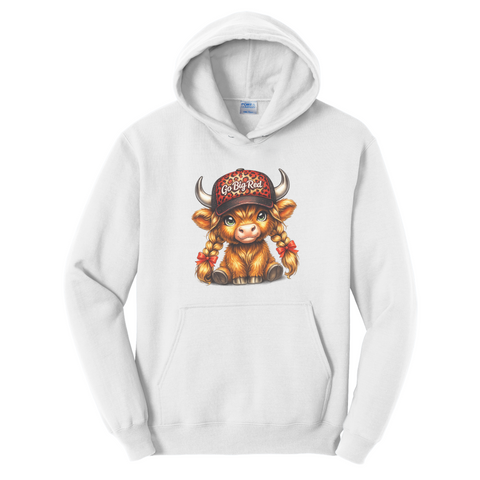Go Big Red Highland Cow Hoodie | Nebraska Game Day Sweatshirt