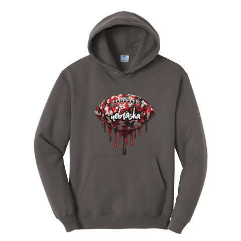 Nebraska Football Hoodie | Red Black Camo Game Day Sweatshirt