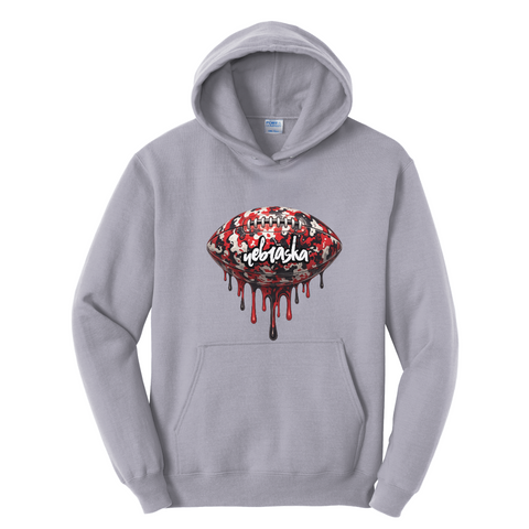 Nebraska Football Hoodie | Red Black Camo Game Day Sweatshirt