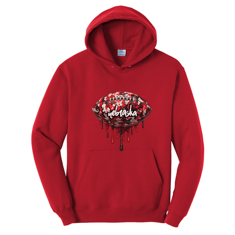 Nebraska Football Hoodie | Red Black Camo Game Day Sweatshirt