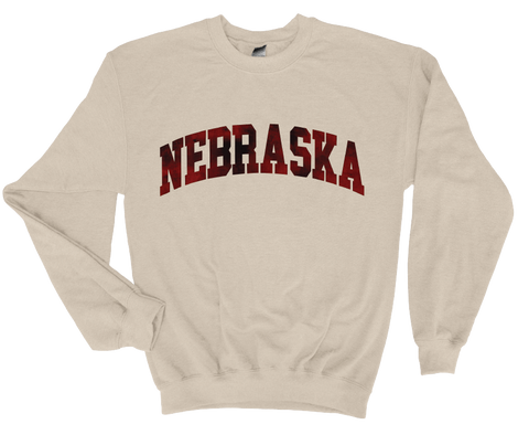 Nebraska Football Sweatshirt – Smoky Distressed Red Print