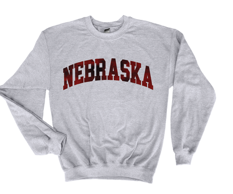 Nebraska Football Sweatshirt – Smoky Distressed Red Print
