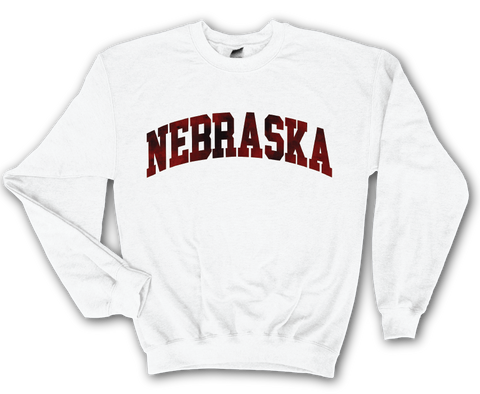 Nebraska Football Sweatshirt – Smoky Distressed Red Print