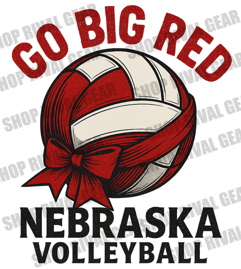 Go Big Red Nebraska Volleyball Design PNG - Digital Download