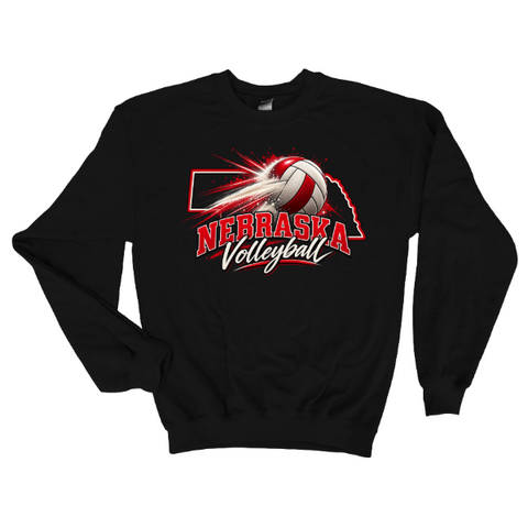 Nebraska Volleyball Power Hit Sweatshirt | Game Day Crewneck