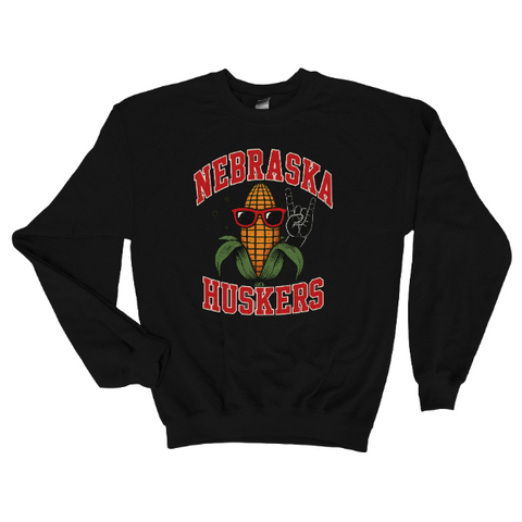 Rock On Nebraska Huskers Corn Sweatshirt | Funny Game Day Crewneck
