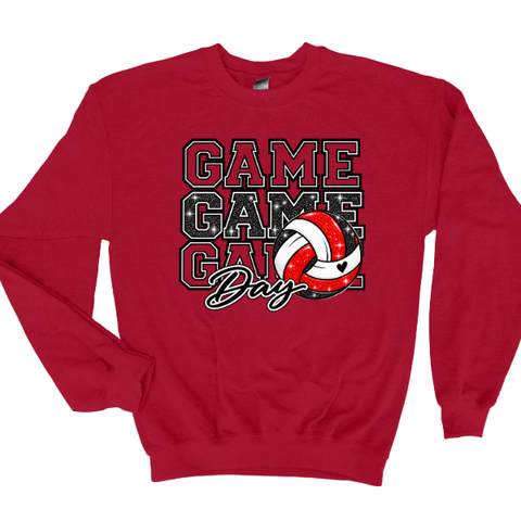 Serve Up Some Sparkle – Game Day Volleyball Crewneck Nebraska Sweatshirt