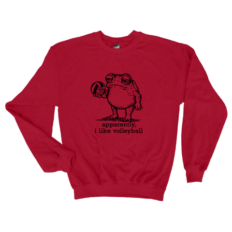 Apparently I Like Volleyball Sweatshirt – Funny Nebraska Frog Crewneck