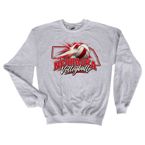 Nebraska Volleyball Power Hit Sweatshirt | Game Day Crewneck