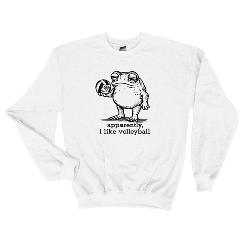 Apparently I Like Volleyball Sweatshirt – Funny Nebraska Frog Crewneck