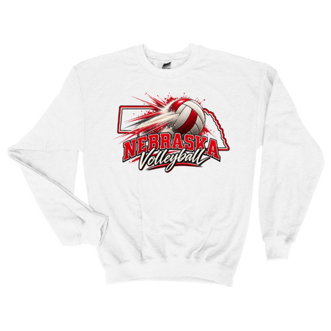 Nebraska Volleyball Power Hit Sweatshirt | Game Day Crewneck