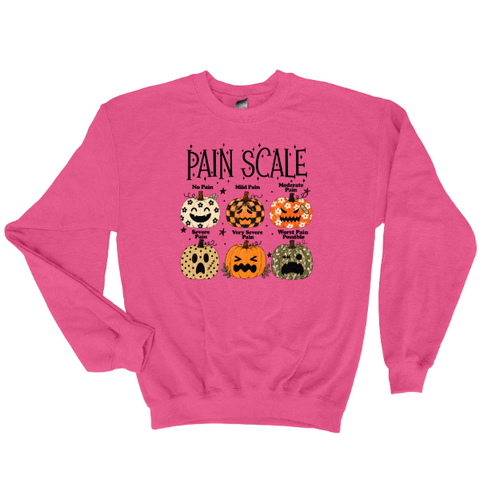 Halloween Nurse Sweatshirt – Pumpkin Pain Scale Crewneck