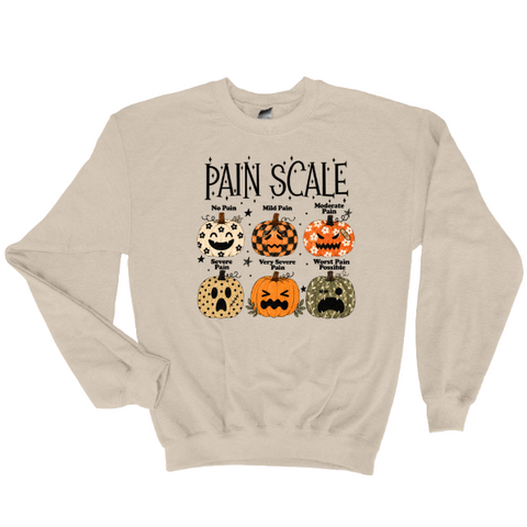 Halloween Nurse Sweatshirt – Pumpkin Pain Scale Crewneck