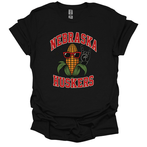 Rock On Nebraska Huskers Corn T-Shirt | Funny Game Day Tee