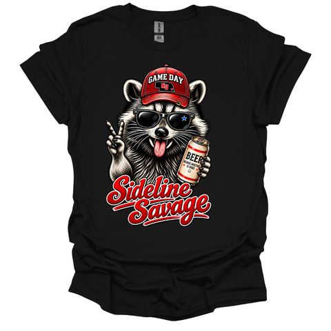 Nebraska Sideline Savage Raccoon T-Shirt | Game Day Beer Tee