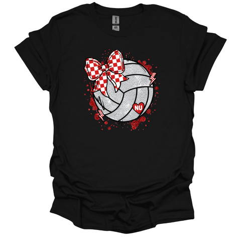 Nebraska Huskers Volleyball Bow Tee – Vintage Game Day Shirt