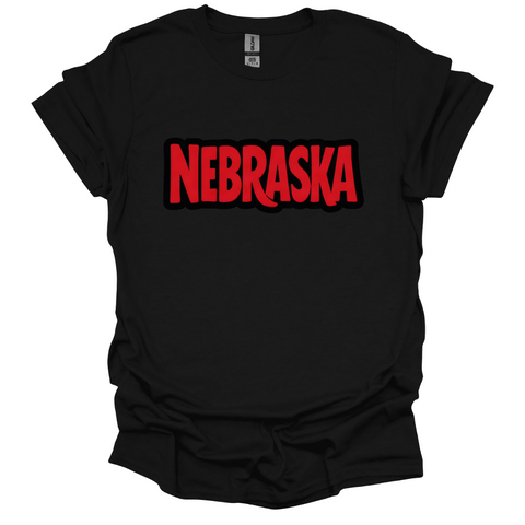 Nebraska Bold Graphic T-Shirt | Minimalist State Pride Tee