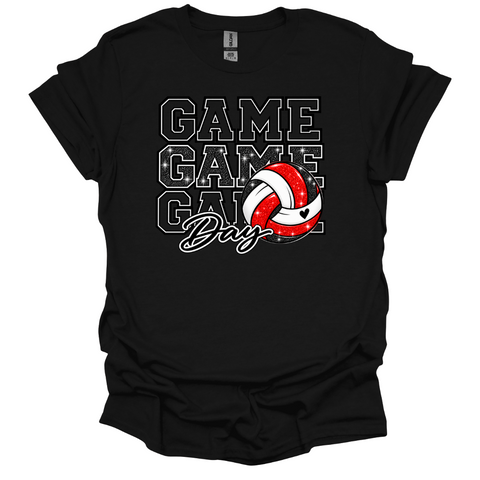 Serve Up Some Sparkle – Game Day Volleyball Nebraska T-Shirt