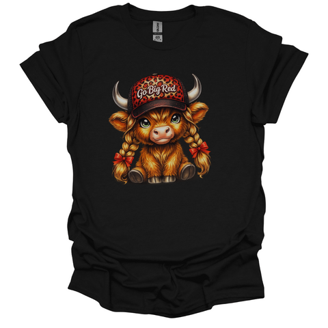 Go Big Red Highland Cow T-Shirt | Nebraska Game Day Tee