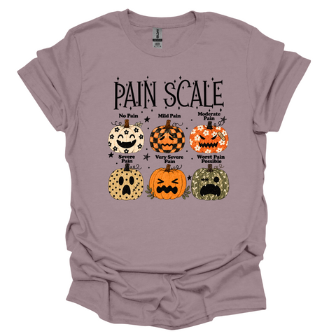 Halloween Nurse Shirt – Pumpkin Pain Scale Graphic T-Shirt