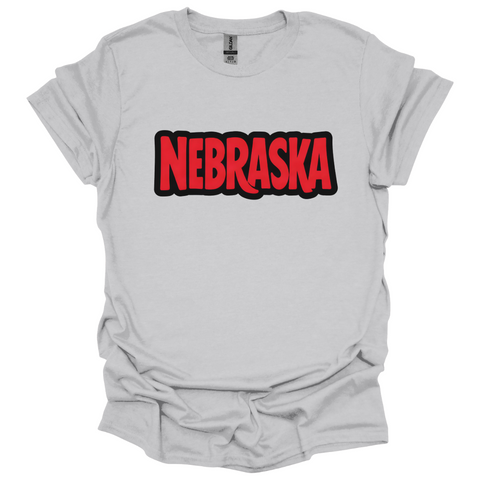 Nebraska Bold Graphic T-Shirt | Minimalist State Pride Tee