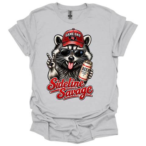 Nebraska Sideline Savage Raccoon T-Shirt | Game Day Beer Tee