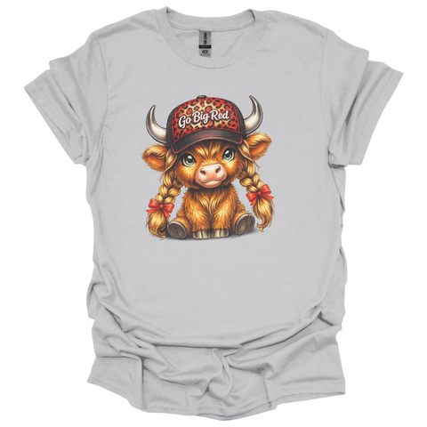 Go Big Red Highland Cow T-Shirt | Nebraska Game Day Tee